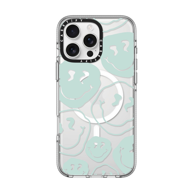 Girl Knows All x CASETiFY iPhone 16 Pro Max ケース クリア クリア ケース MagSafe対応 Aqua Smile Transparent