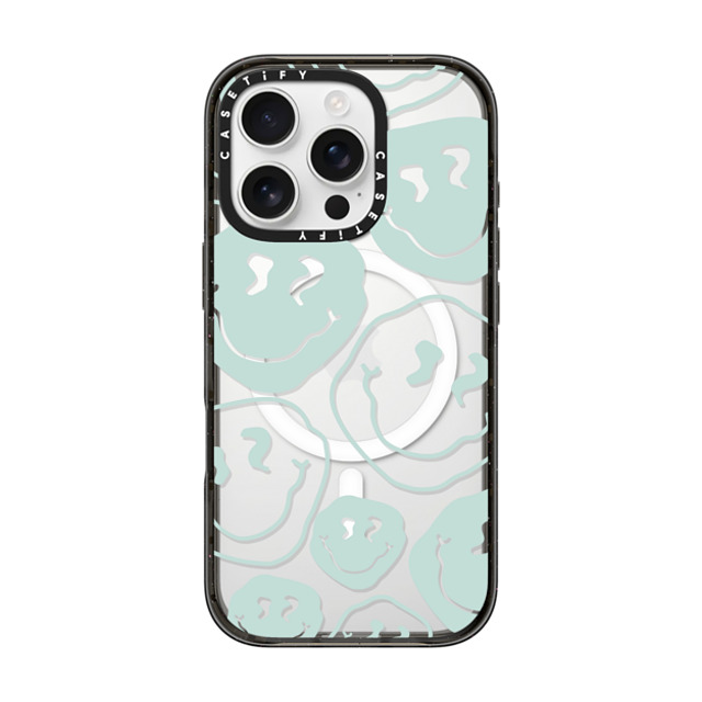 Girl Knows All x CASETiFY iPhone 16 Pro ケース ブラック インパクトケース MagSafe対応 Aqua Smile Transparent