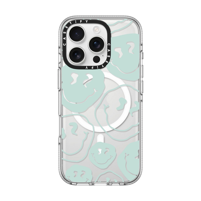 Girl Knows All x CASETiFY iPhone 16 Pro ケース クリア クリア ケース MagSafe対応 Aqua Smile Transparent