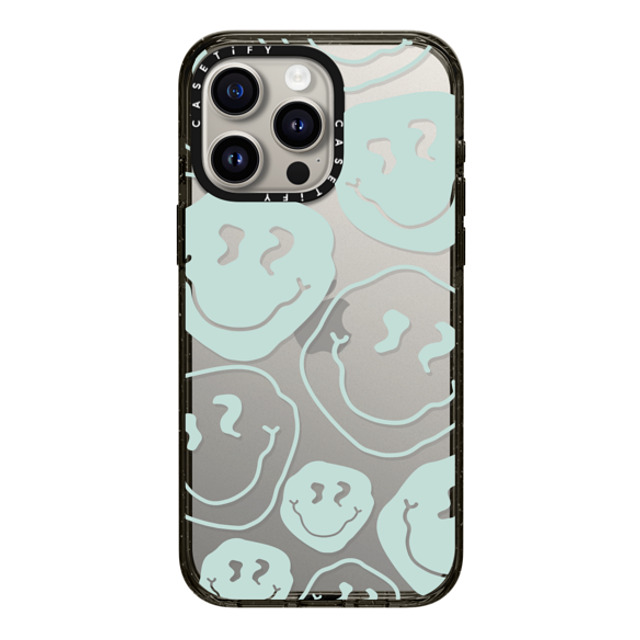 Girl Knows All x CASETiFY iPhone 15 Pro Max ケース ブラック インパクトケース Aqua Smile Transparent