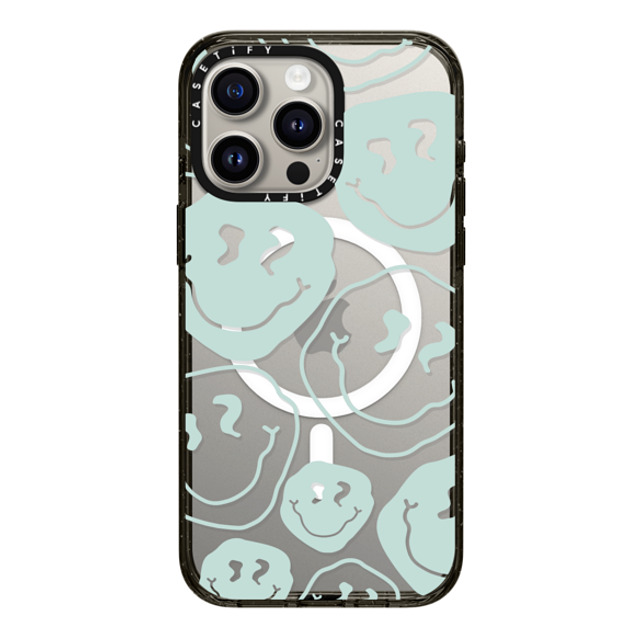 Girl Knows All x CASETiFY iPhone 15 Pro Max ケース ブラック インパクトケース MagSafe対応 Aqua Smile Transparent