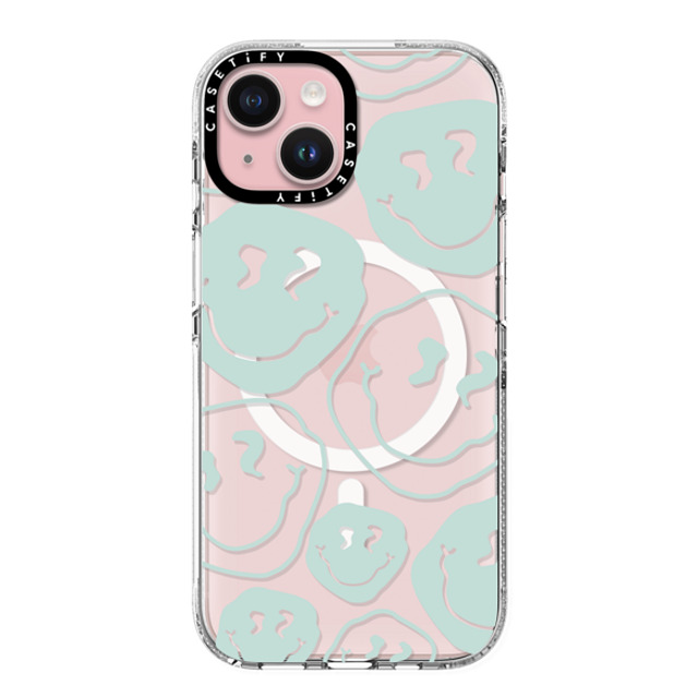 Girl Knows All x CASETiFY iPhone 15 ケース クリア クリア ケース MagSafe対応 Aqua Smile Transparent