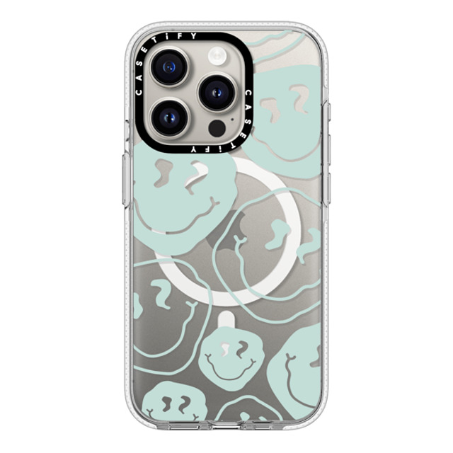 Girl Knows All x CASETiFY iPhone 15 Pro ケース クリア クリア ケース MagSafe対応 Aqua Smile Transparent