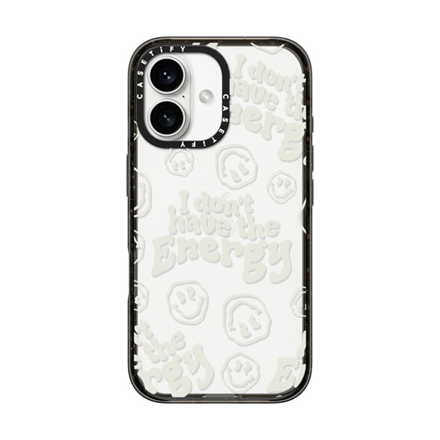 Girl Knows All x CASETiFY iPhone 16 Case Quote,Monochrome Black インパクトケース I Don't Have The Energy (Transparent) Back to School Girl Knows All x CASETiFY iPhone 16 Case Quote,Monochrome Black インパクトケース I Don't Have The Energy (Transparent) Back to School