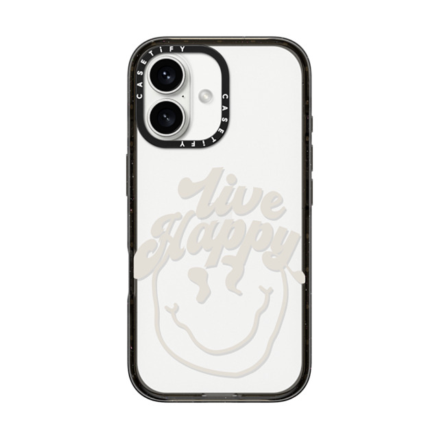 Girl Knows All x CASETiFY iPhone 16 ケース Quote,Chrome ブラック インパクトケース Live Happy, Clear Back to School Girl Knows All x CASETiFY iPhone 16 ケース Quote,Chrome ブラック インパクトケース Live Happy, Clear Back to School