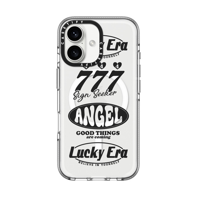 Girl Knows All x CASETiFY iPhone 16 ケース クリア クリア ケース MagSafe対応 Angel Baby! Black, Mirror