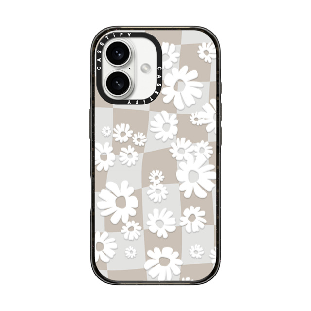 Girl Knows All x CASETiFY iPhone 16 ケース Floral,Nature ブラック インパクトケース Flower Check Father's Day Girl Knows All x CASETiFY iPhone 16 ケース Floral,Nature ブラック インパクトケース Flower Check Father's Day