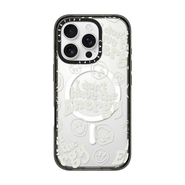 Girl Knows All x CASETiFY iPhone 16 Pro Case Quote,Monochrome Black Impact Case MagSafe Compatible I Don't Have The Energy (Transparent) Back to School Girl Knows All x CASETiFY iPhone 16 Pro Case Quote,Monochrome Black Impact Case MagSafe Compatible I Don't Have The Energy (Transparent) Back to School