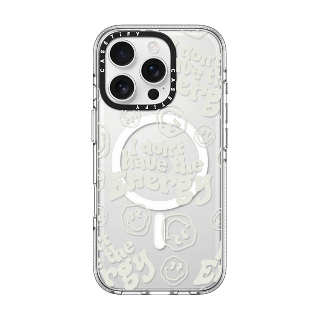 Girl Knows All x CASETiFY iPhone 16 Pro Case Quote,Monochrome クリア クリア ケース MagSafe対応 I Don't Have The Energy (Transparent) Mother's Day Girl Knows All x CASETiFY iPhone 16 Pro Case Quote,Monochrome クリア クリア ケース MagSafe対応 I Don't Have The Energy (Transparent) Mother's Day