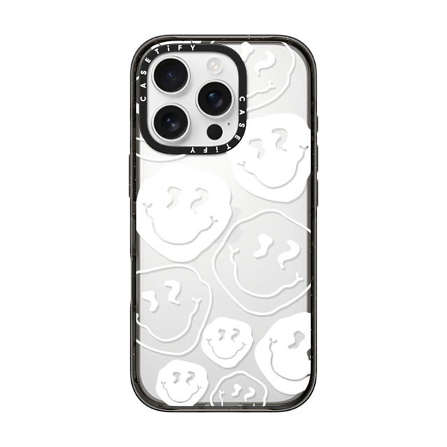 Girl Knows All x CASETiFY iPhone 16 Pro ケース ブラック インパクトケース Smile, White Ink.