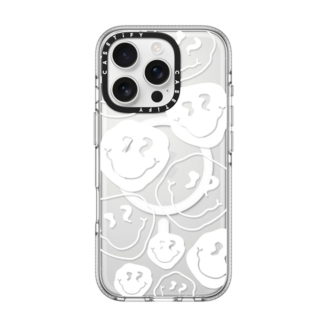 Girl Knows All x CASETiFY iPhone 16 Pro ケース クリア クリア ケース MagSafe対応 Smile, White Ink.