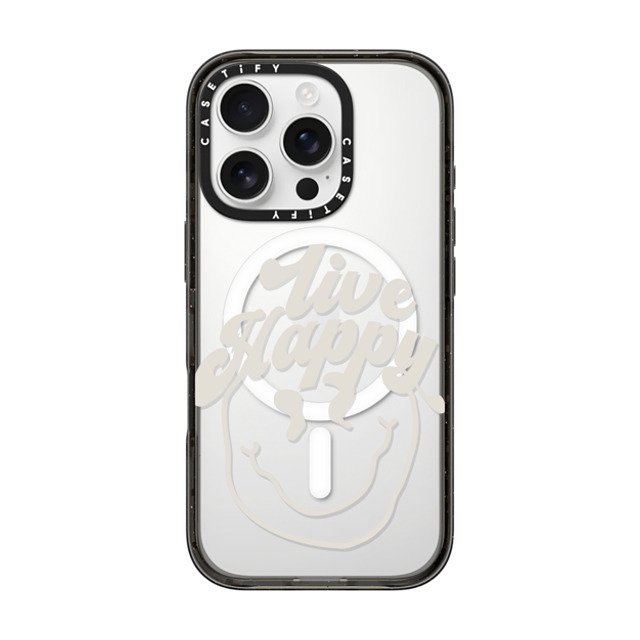 Girl Knows All x CASETiFY iPhone 16 Pro ケース Quote,Chrome ブラック インパクトケース MagSafe対応 Live Happy, Clear Back to School Girl Knows All x CASETiFY iPhone 16 Pro ケース Quote,Chrome ブラック インパクトケース MagSafe対応 Live Happy, Clear Back to School