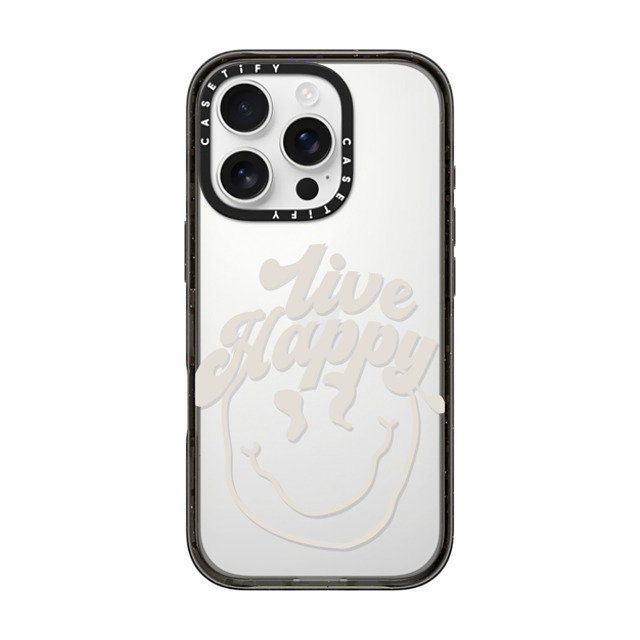 Girl Knows All x CASETiFY iPhone 16 Pro ケース Quote,Chrome ブラック インパクトケース Live Happy, Clear Back to School Girl Knows All x CASETiFY iPhone 16 Pro ケース Quote,Chrome ブラック インパクトケース Live Happy, Clear Back to School