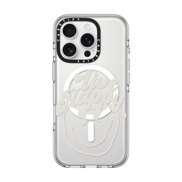 Girl Knows All x CASETiFY iPhone 16 Pro ケース Quote,Chrome クリア インパクト クリアケース MagSafe対応 Live Happy, Clear Back to School Girl Knows All x CASETiFY iPhone 16 Pro ケース Quote,Chrome クリア インパクト クリアケース MagSafe対応 Live Happy, Clear Back to School