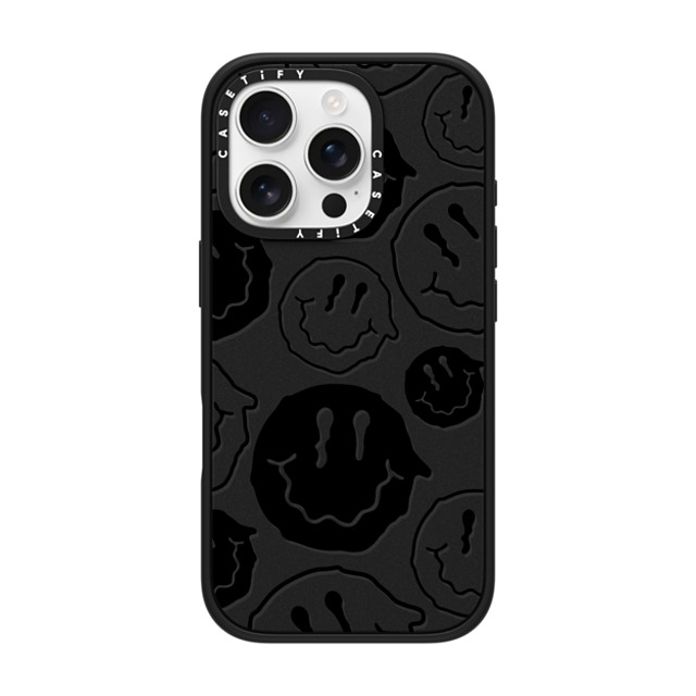 Girl Knows All x CASETiFY iPhone 16 Pro ケース マットブラック インパクトケース Black Smile