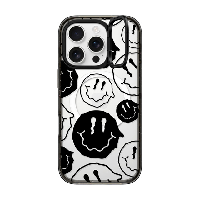 Girl Knows All x CASETiFY iPhone 16 Pro ケース ブラック インパクトリングスタンドケース MagSafe対応 Black Smile