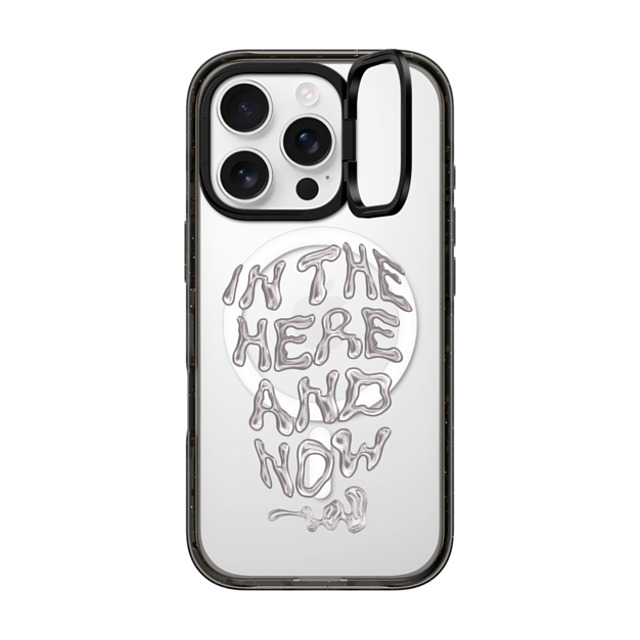 Girl Knows All x CASETiFY iPhone 16 Pro ケース Quote,Street Art ブラック インパクトリングスタンドケース MagSafe対応 In The Here And Now Father's Day Girl Knows All x CASETiFY iPhone 16 Pro ケース Quote,Street Art ブラック インパクトリングスタンドケース MagSafe対応 In The Here And Now Father's Day