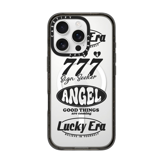 Girl Knows All x CASETiFY iPhone 16 Pro ケース ブラック インパクトケース MagSafe対応 Angel Baby! Black, Mirror