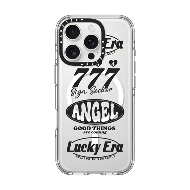 Girl Knows All x CASETiFY iPhone 16 Pro ケース クリア クリア ケース MagSafe対応 Angel Baby! Black, Mirror