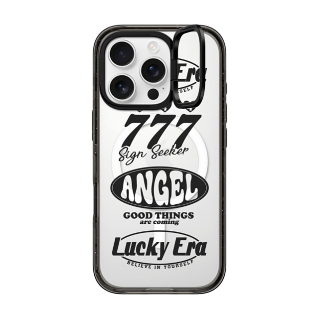 Girl Knows All x CASETiFY iPhone 16 Pro ケース ブラック インパクトリングスタンドケース MagSafe対応 Angel Baby! Black, Mirror