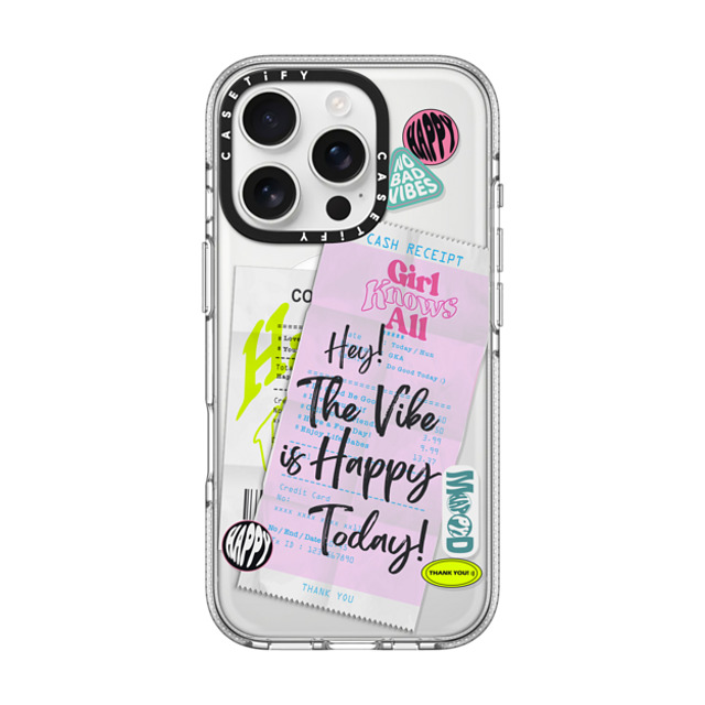 Girl Knows All x CASETiFY iPhone 16 Pro ケース クリア クリア ケース MagSafe対応 Happy Receipt