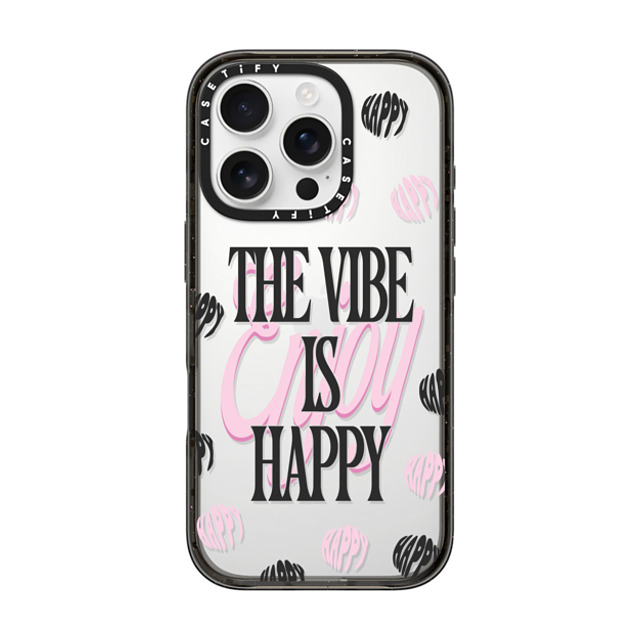 Girl Knows All x CASETiFY iPhone 16 Pro ケース Typography ブラック インパクトケース The Vibe Is Happy, Enjoy! Back to School Girl Knows All x CASETiFY iPhone 16 Pro ケース Typography ブラック インパクトケース The Vibe Is Happy, Enjoy! Back to School