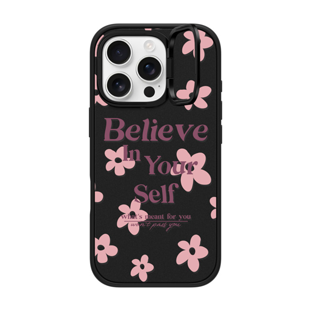 Girl Knows All x CASETiFY iPhone 16 Pro ケース マットブラック インパクトリングスタンドケース MagSafe対応 Believe In Yourself