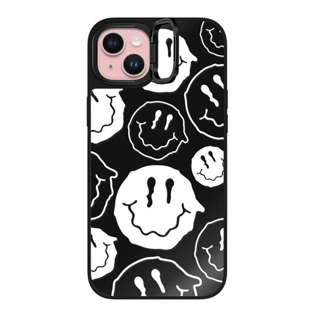 Girl Knows All x CASETiFY iPhone 15 Plus ケース Quote,Typography Black on Black ミラー リングスタンドケース MagSafe対応 White Smile Mother's Day Girl Knows All x CASETiFY iPhone 15 Plus ケース Quote,Typography Black on Black ミラー リングスタンドケース MagSafe対応 White Smile Mother's Day