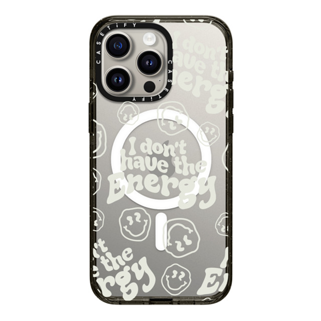 Girl Knows All x CASETiFY iPhone 15 Pro Max Case Quote,Monochrome ブラック インパクトケース MagSafe対応 I Don't Have The Energy (Transparent) Mother's Day Girl Knows All x CASETiFY iPhone 15 Pro Max Case Quote,Monochrome ブラック インパクトケース MagSafe対応 I Don't Have The Energy (Transparent) Mother's Day