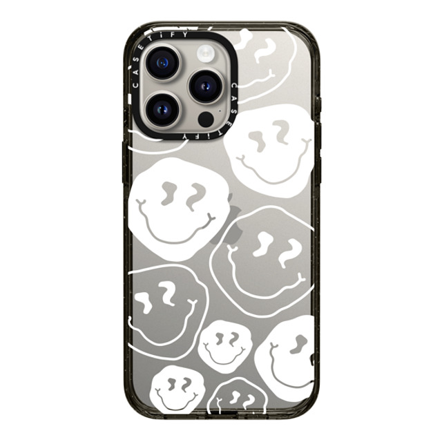 Girl Knows All x CASETiFY iPhone 15 Pro Max ケース ブラック インパクトケース Smile, White Ink.