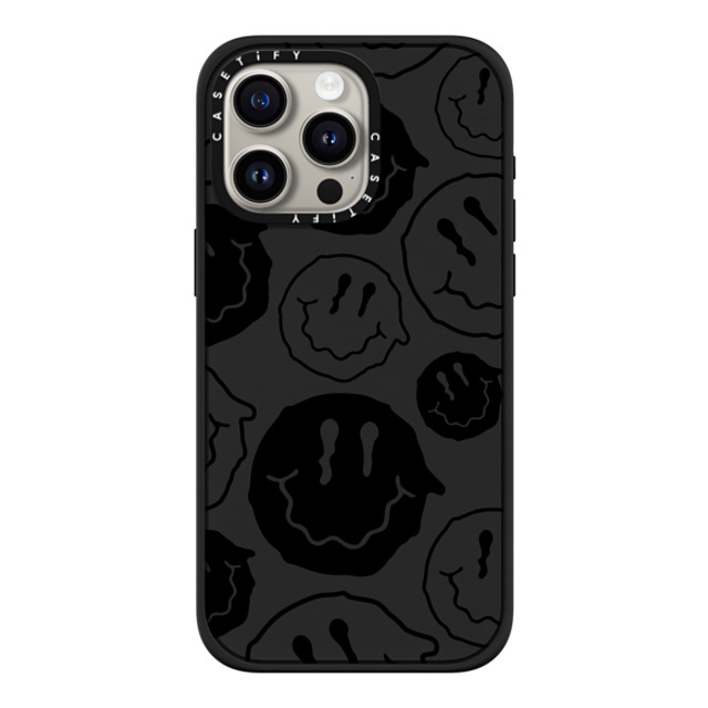 Girl Knows All x CASETiFY iPhone 15 Pro Max ケース マットブラック インパクトケース MagSafe対応 Black Smile