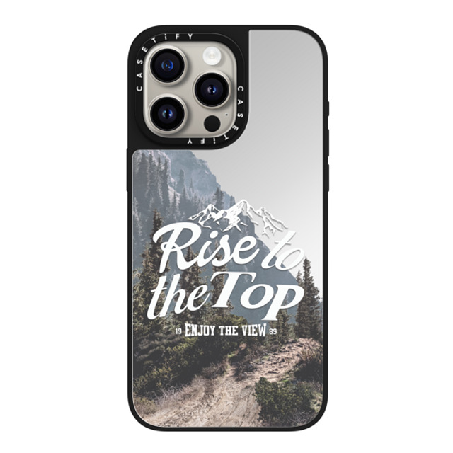 Girl Knows All x CASETiFY iPhone 15 Pro Max ケース Silver on Black ミラーケース MagSafe対応 Rise to the Top