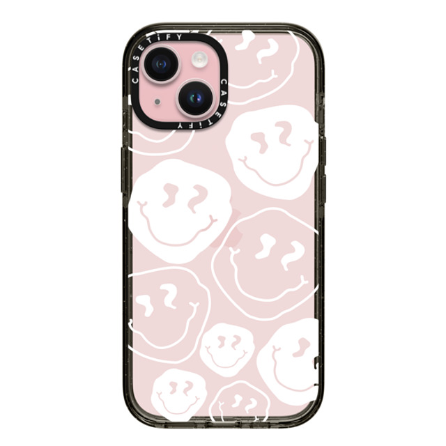 Girl Knows All x CASETiFY iPhone 15 ケース ブラック インパクトケース Smile, White Ink.