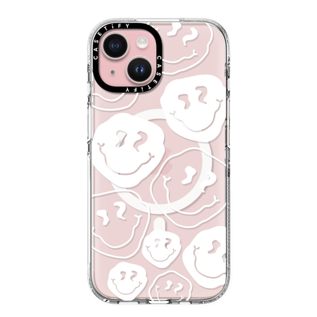 Girl Knows All x CASETiFY iPhone 15 ケース クリア クリア ケース MagSafe対応 Smile, White Ink.