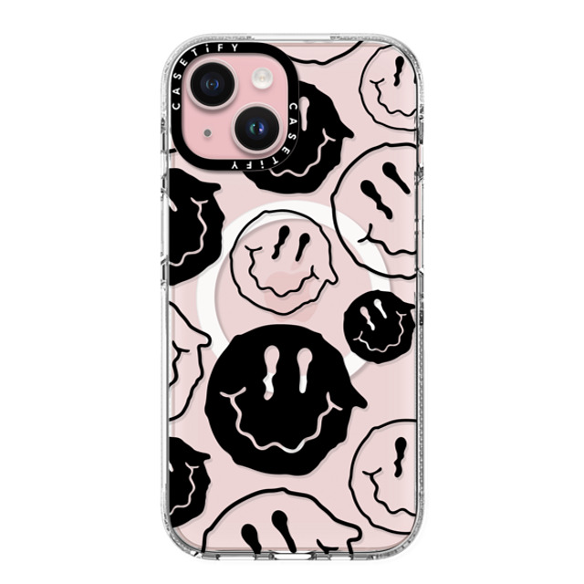 Girl Knows All x CASETiFY iPhone 15 ケース クリア クリア ケース MagSafe対応 Black Smile