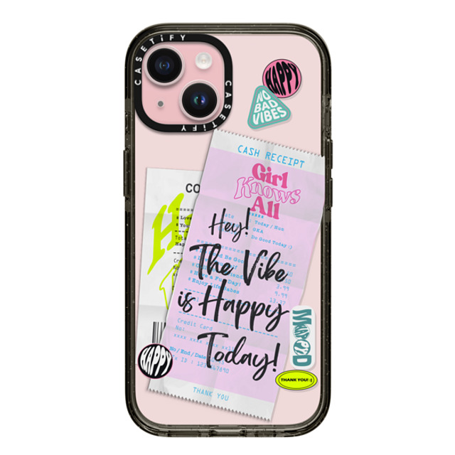 Girl Knows All x CASETiFY iPhone 15 ケース ブラック インパクトケース Happy Receipt