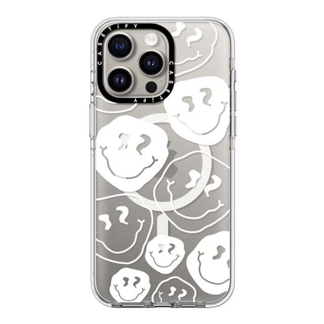 Girl Knows All x CASETiFY iPhone 15 Pro Max ケース クリア クリア ケース MagSafe対応 Smile, White Ink.