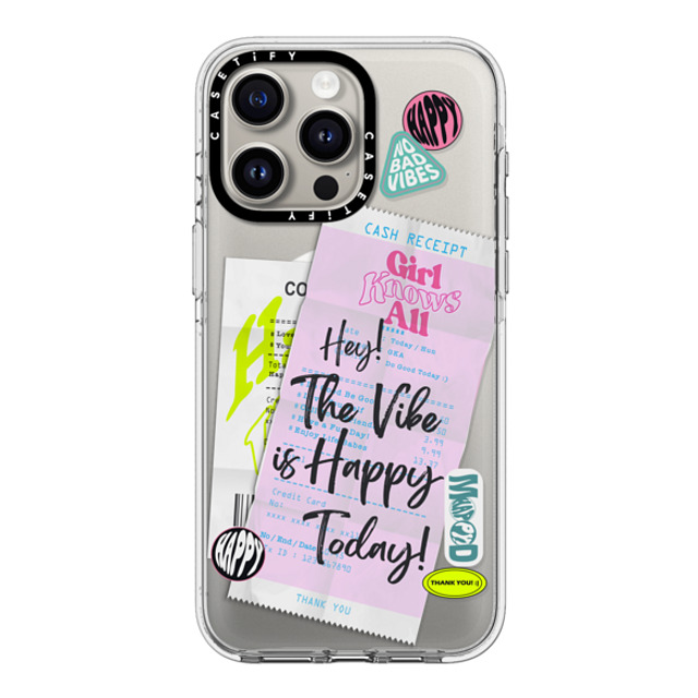 Girl Knows All x CASETiFY iPhone 15 Pro Max ケース クリア クリア ケース MagSafe対応 Happy Receipt