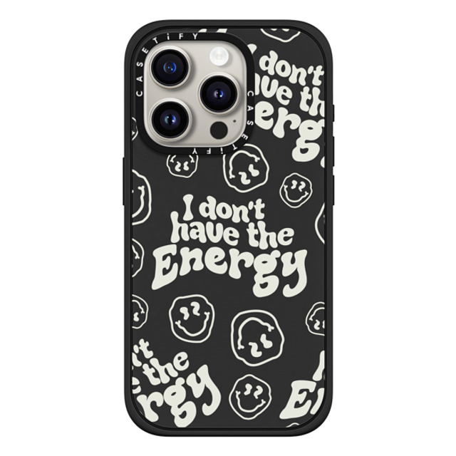 Girl Knows All x CASETiFY iPhone 15 Pro ケース Quote,Monochrome マットブラック インパクトケース MagSafe対応 I Don't Have The Energy (Transparent) Back to School Girl Knows All x CASETiFY iPhone 15 Pro ケース Quote,Monochrome マットブラック インパクトケース MagSafe対応 I Don't Have The Energy (Transparent) Back to School