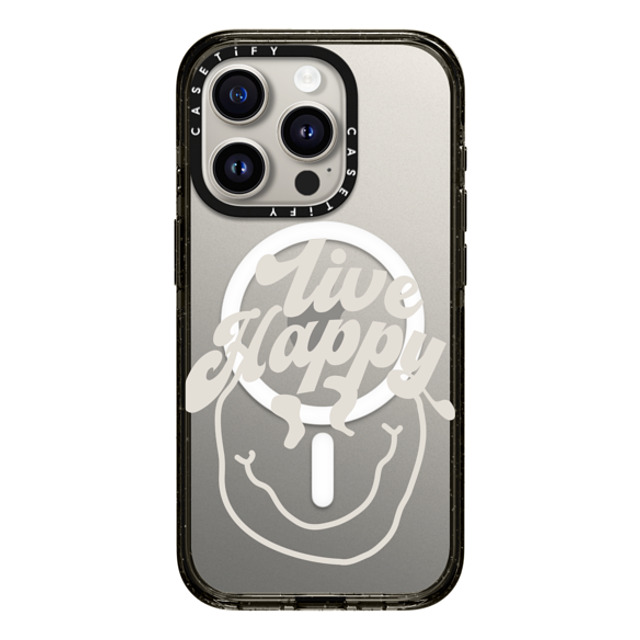 Girl Knows All x CASETiFY iPhone 15 Pro ケース Quote,Chrome ブラック インパクトケース MagSafe対応 Live Happy, Clear Back to School Girl Knows All x CASETiFY iPhone 15 Pro ケース Quote,Chrome ブラック インパクトケース MagSafe対応 Live Happy, Clear Back to School