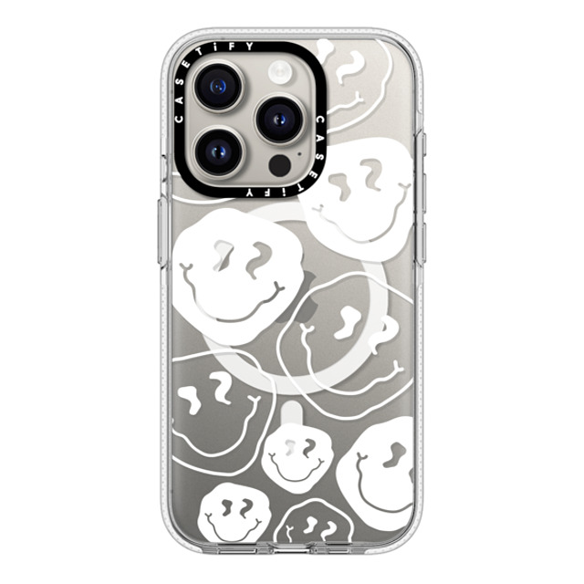 Girl Knows All x CASETiFY iPhone 15 Pro ケース クリア クリア ケース MagSafe対応 Smile, White Ink.