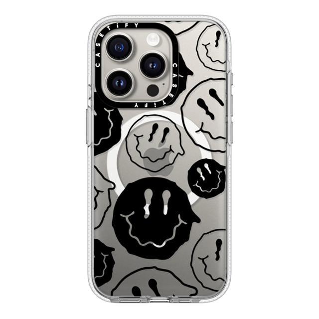 Girl Knows All x CASETiFY iPhone 15 Pro ケース クリア クリア ケース MagSafe対応 Black Smile