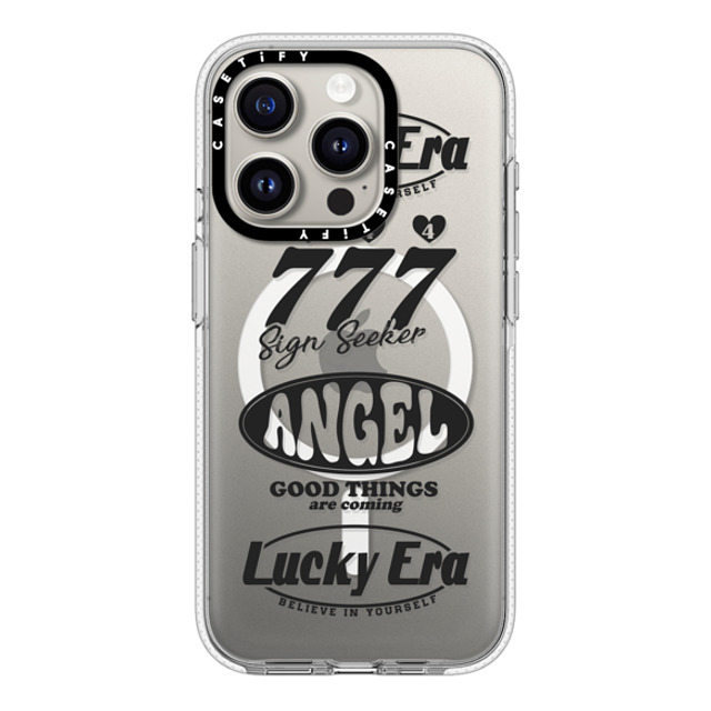 Girl Knows All x CASETiFY iPhone 15 Pro ケース クリア クリア ケース MagSafe対応 Angel Baby! Black, Mirror