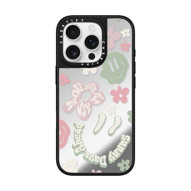 Girl Knows All x CASETiFY iPhone 16 Pro Case Sticker,Quote Silver on Black ミラーケース MagSafe対応 Sunny Days Ahead Collage Back to School Girl Knows All x CASETiFY iPhone 16 Pro Case Sticker,Quote Silver on Black ミラーケース MagSafe対応 Sunny Days Ahead Collage Back to School