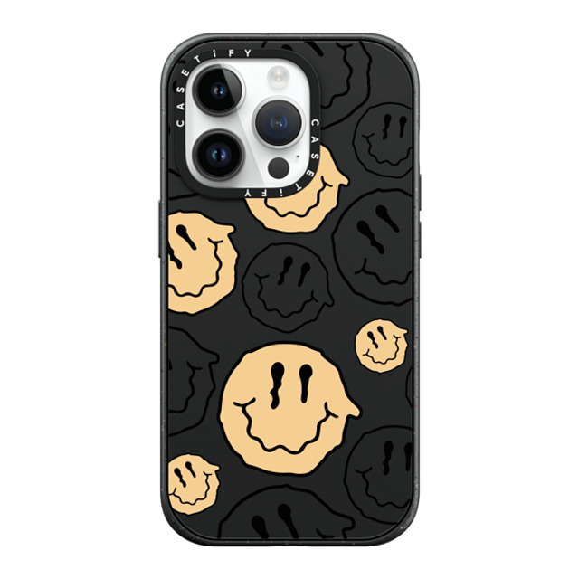 Girl Knows All x CASETiFY iPhone 14 Pro ケース マットブラック インパクトケース MagSafe対応 Smile Transparent