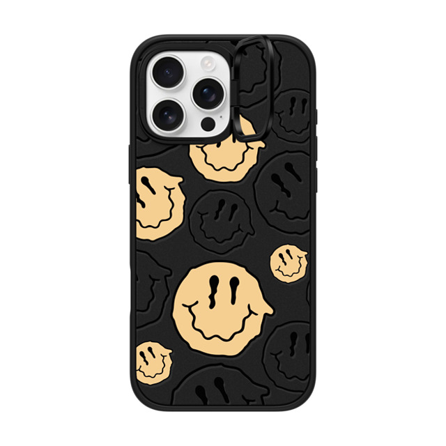 Girl Knows All x CASETiFY iPhone 16 Pro Max ケース マットブラック インパクトリングスタンドケース MagSafe対応 Smile Transparent