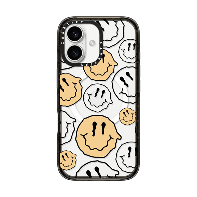 Girl Knows All x CASETiFY iPhone 16 ケース ブラック インパクトケース MagSafe対応 Smile Transparent