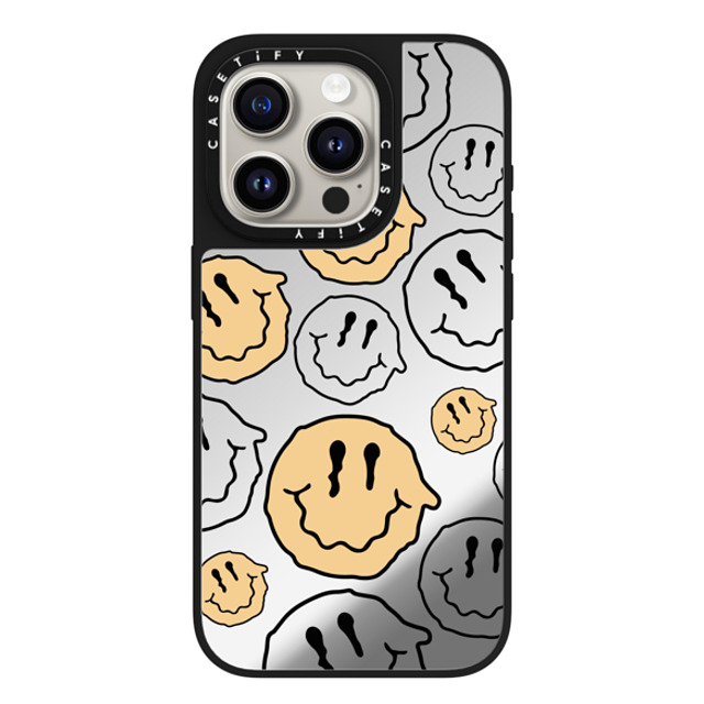 Girl Knows All x CASETiFY iPhone 15 Pro Case Silver on Black ミラーケース MagSafe対応 Smile Transparent Girl Knows All x CASETiFY iPhone 15 Pro Case Silver on Black ミラーケース MagSafe対応 Smile Transparent