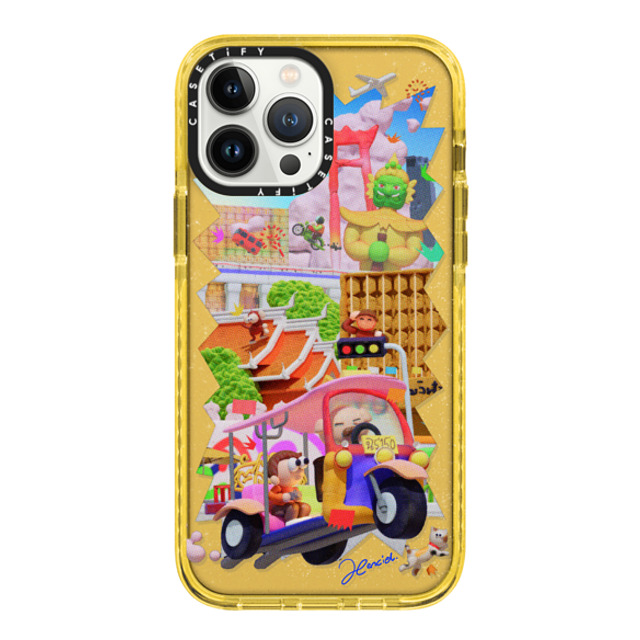 SHART21 x CASETiFY iPhone 13 Pro Max ケース Yellow (Glitter) インパクトケース The Colors of Bangkok