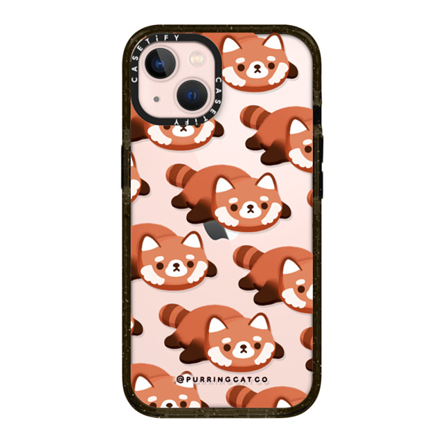 Purring Cat Co x CASETiFY iPhone 13 ケース ブラック インパクトケース Red Panda by Purringcatco